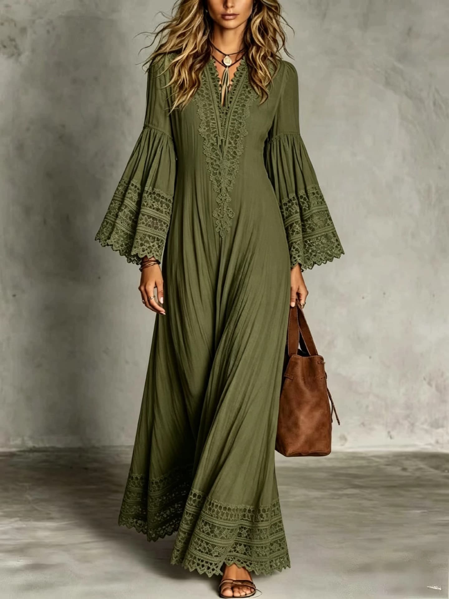 Bohemian Vintage Lace Patchwork Dress For Women