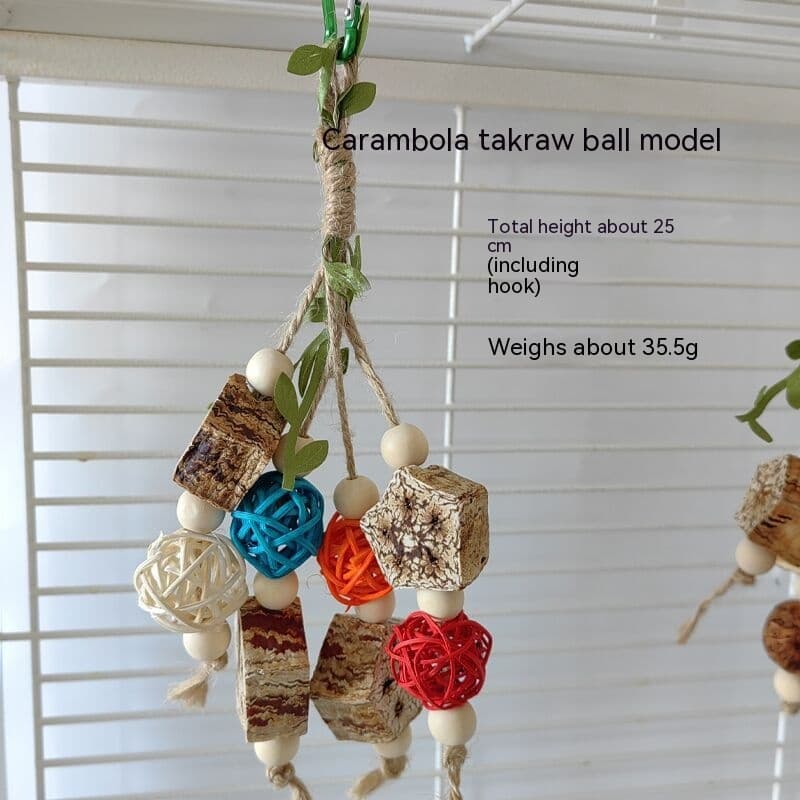 Natural Chewing Toys for Parrots and Small Pets