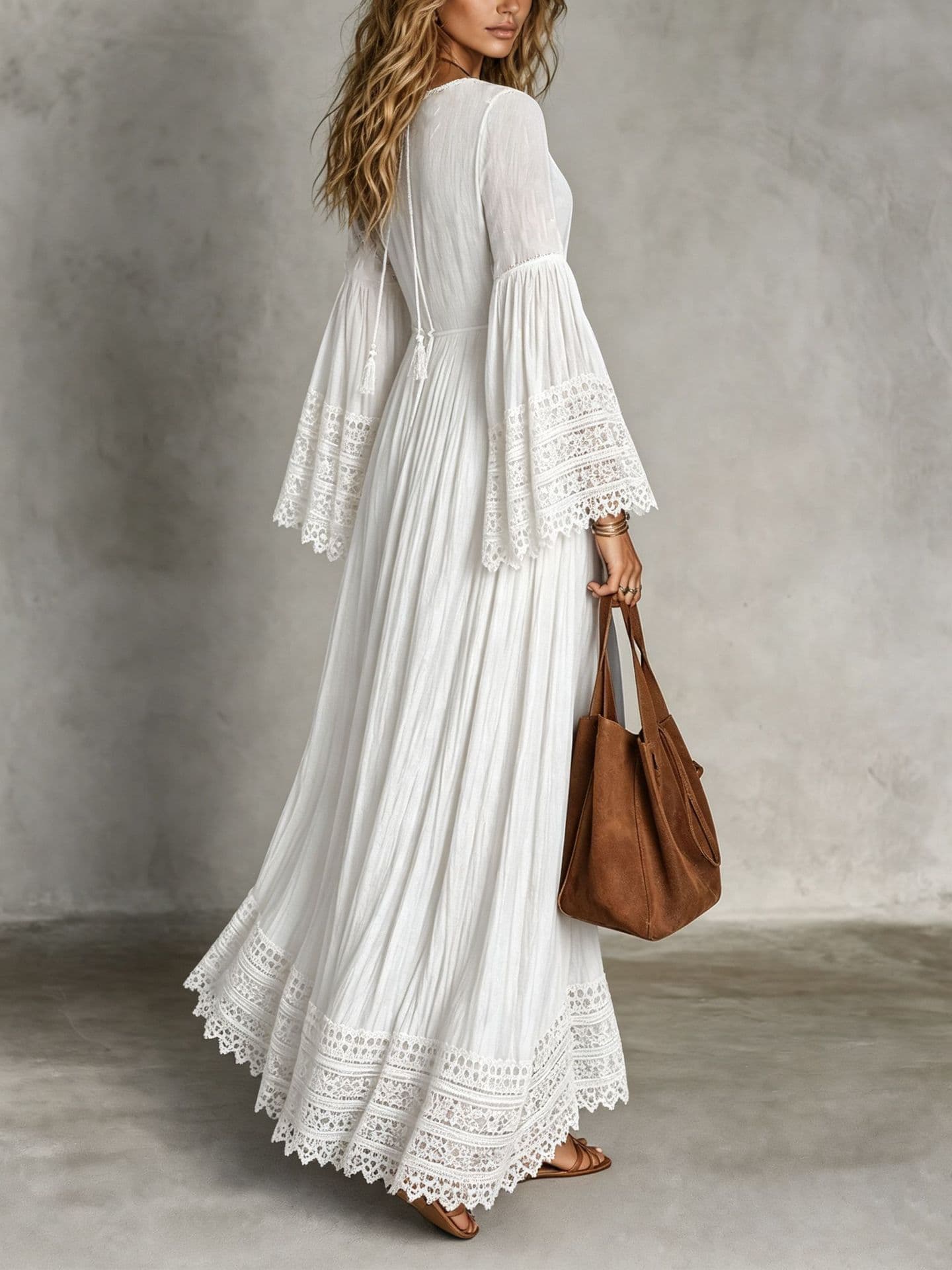 Bohemian Vintage Lace Patchwork Dress For Women