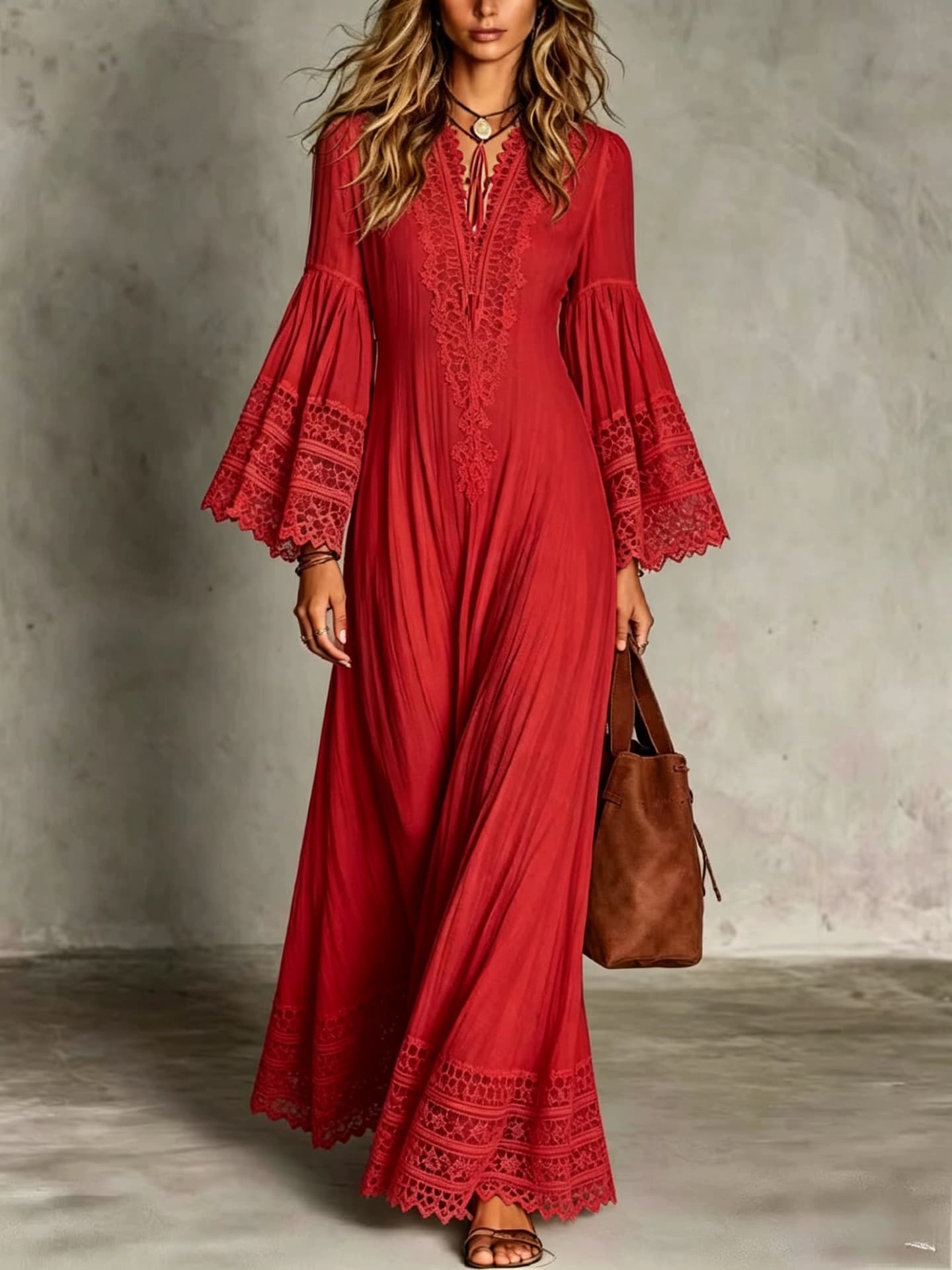 Bohemian Vintage Lace Patchwork Dress For Women