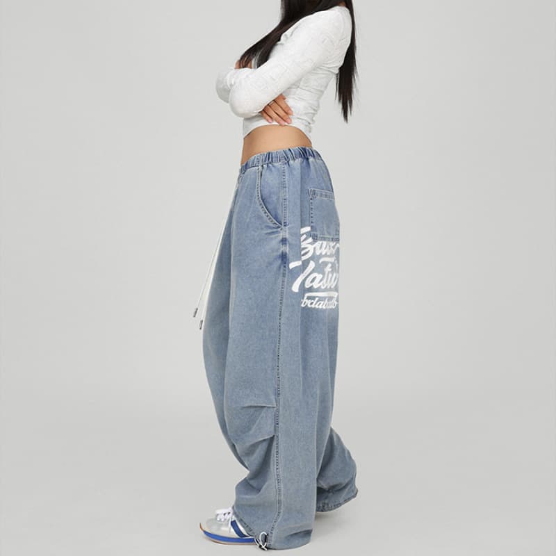 All-match American Retro Jeans For Women — Blue-M