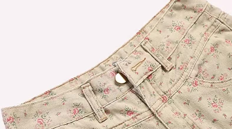 Mint Mambo Green Floral Jeans For Women