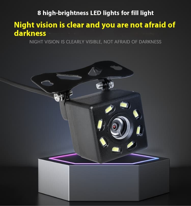 Car Reversing Image Camera HD Night Vision Rear View Car Camera — Straw Hat Bare Metal