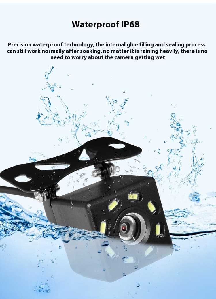 Car Reversing Image Camera HD Night Vision Rear View Car Camera — Straw Hat Bare Metal