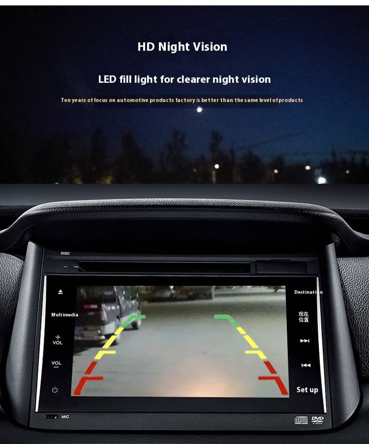 Car Reversing Image Camera HD Night Vision Rear View Car Camera — Straw Hat Bare Metal