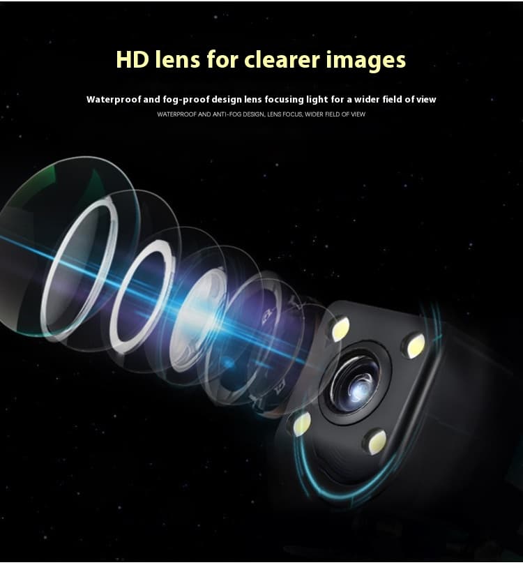 Car Reversing Image Camera HD Night Vision Rear View Car Camera — Straw Hat Bare Metal