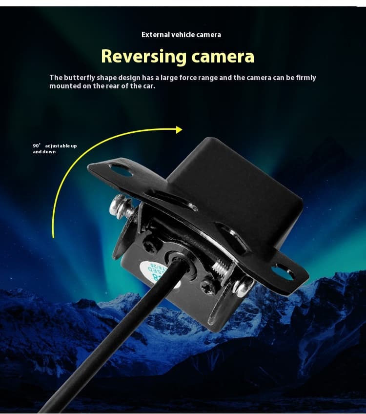 Car Reversing Image Camera HD Night Vision Rear View Car Camera — Straw Hat Bare Metal