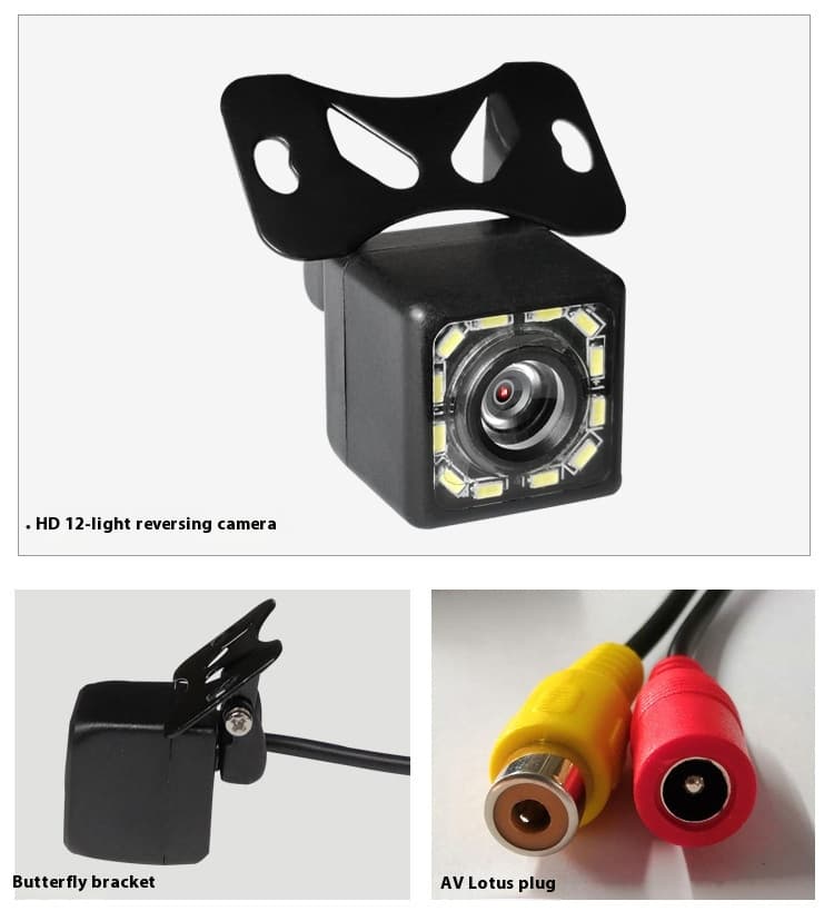 Car Reversing Image Camera HD Night Vision Rear View Car Camera — Straw Hat Bare Metal