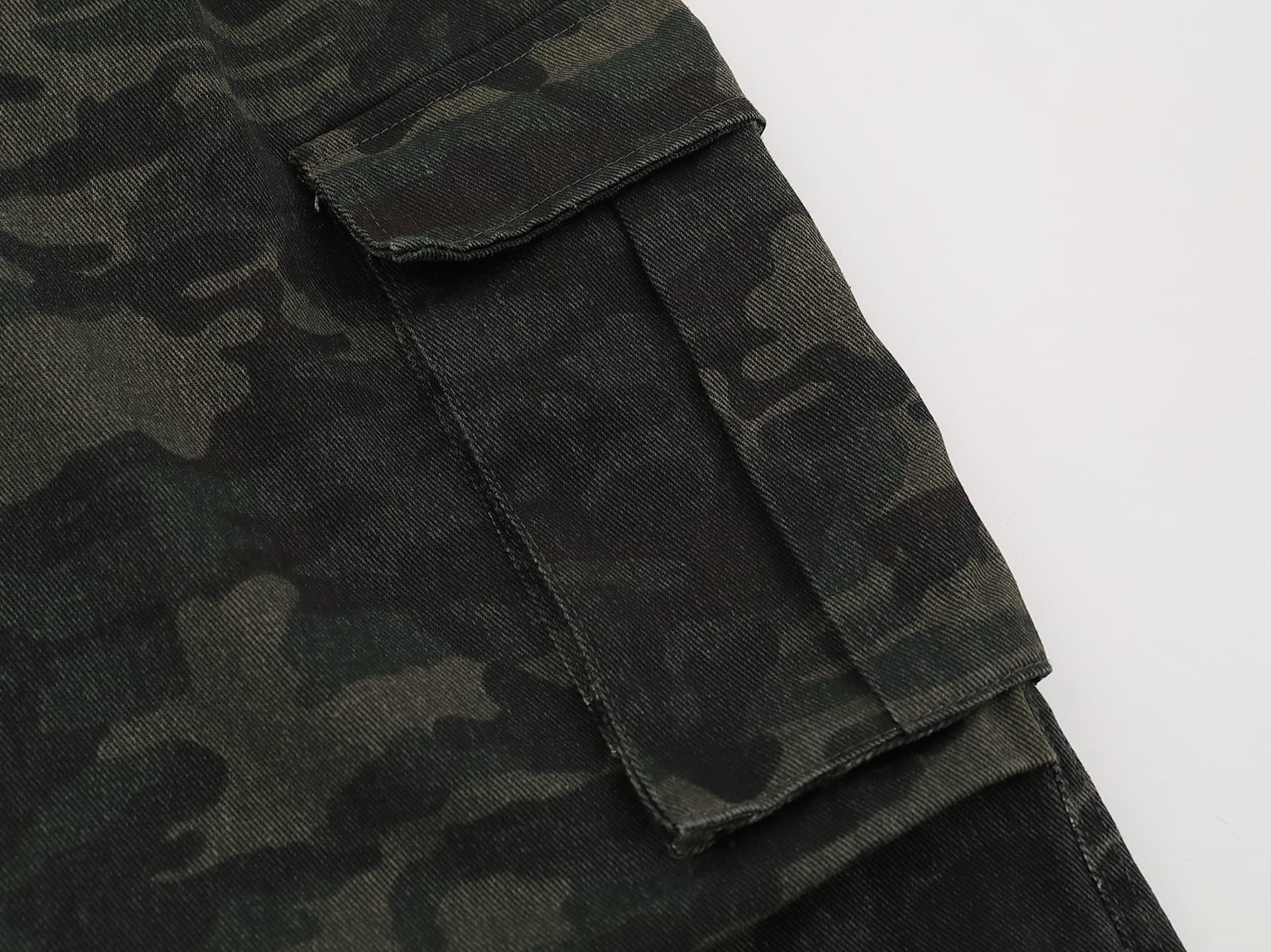 Women's Camouflage Wide-leg Jeans