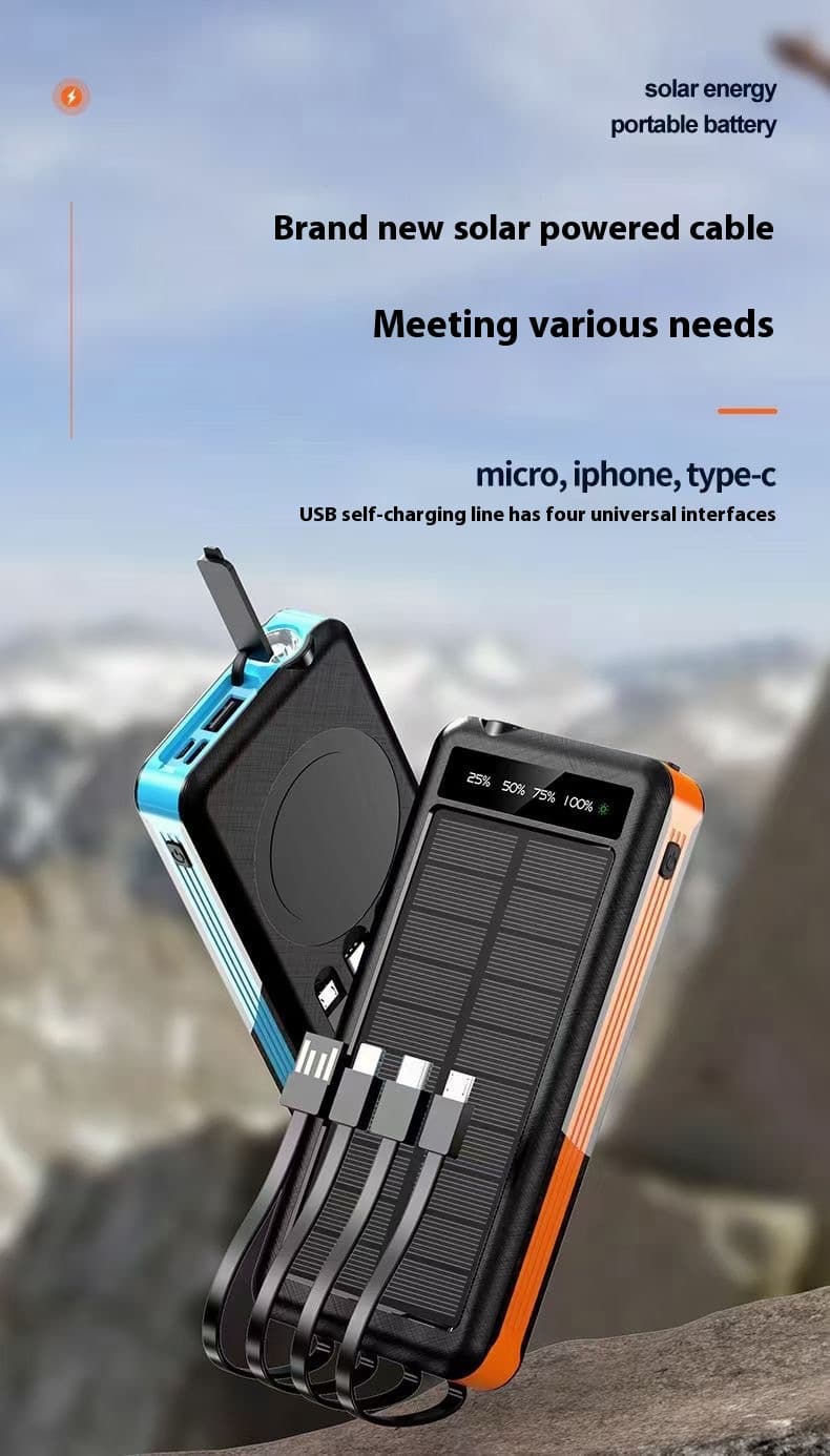 Solar Charging Unit With Cable Portable Waterproof