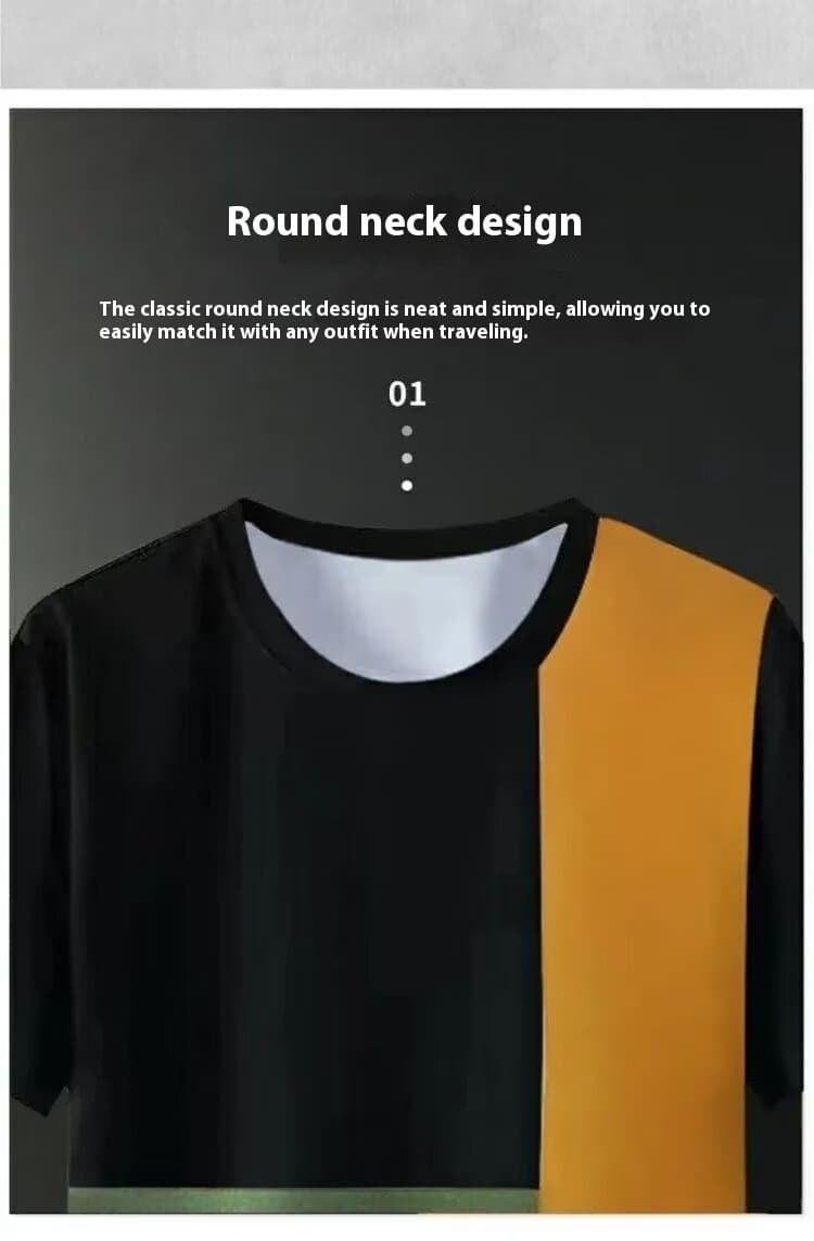 Summer Ice Silk Short Sleeve T-shirt Men