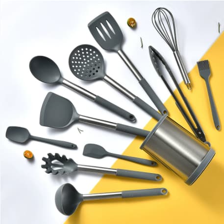 Silicone Kitchenware 12 Piece Set Silicone Non Stick Pot Cooking Spatula