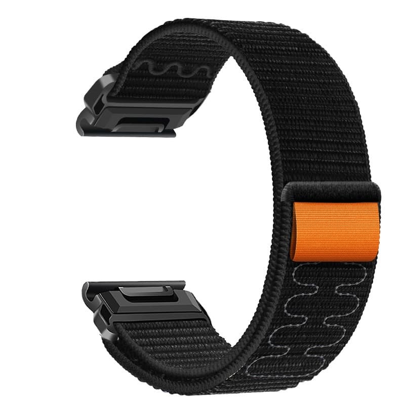 Men Velcro Cloth Quick Release Watchband — Obsidian Black-20mm