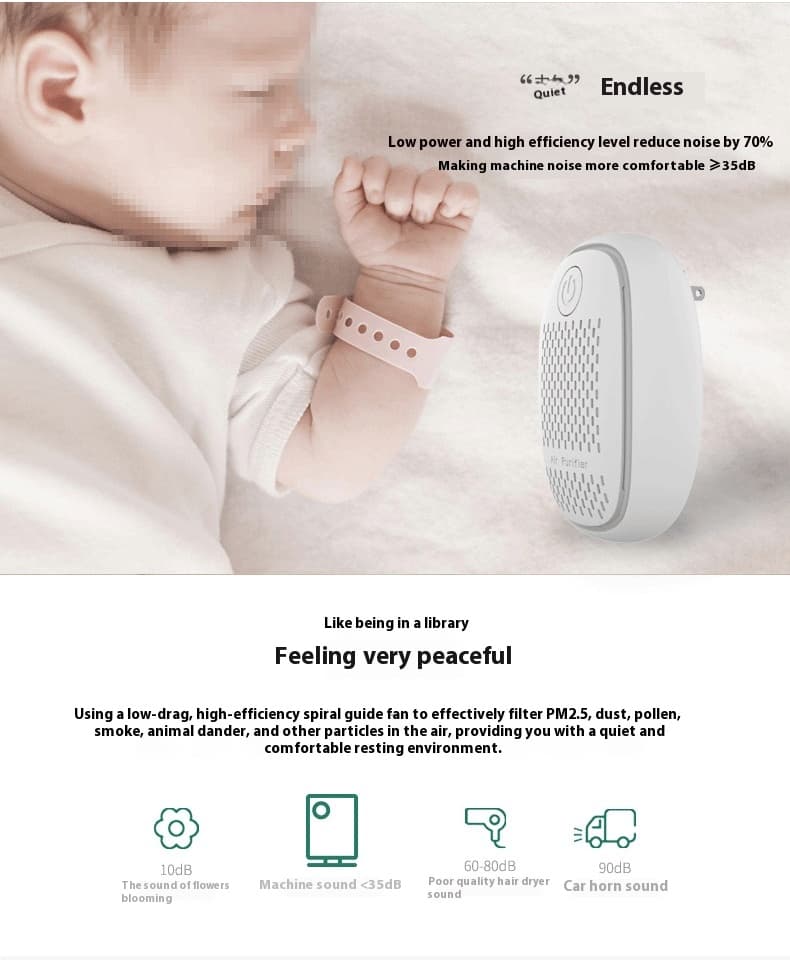 Small Household Air Purifier for Allergy and Dust Removal