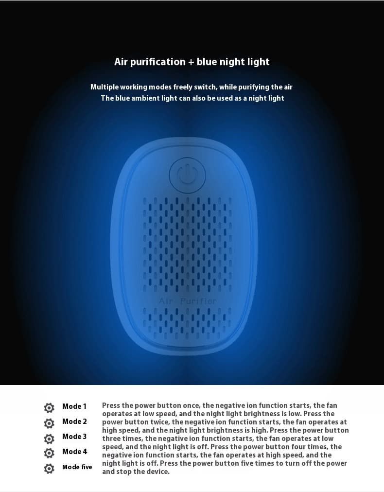 Small Household Air Purifier for Allergy and Dust Removal