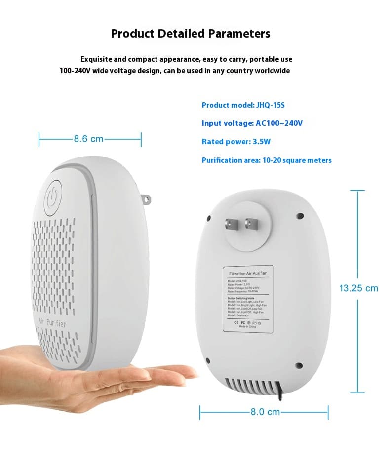 Small Household Air Purifier for Allergy and Dust Removal