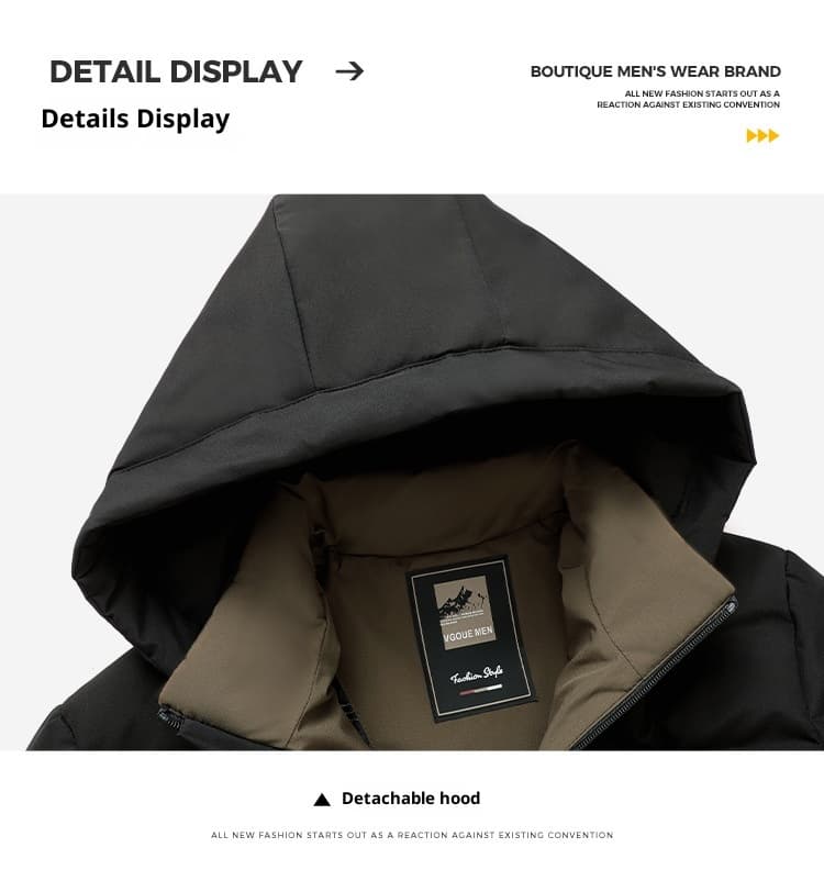 Winter Men's Thick Stand-up Collar Cotton Jacket For Business Casual