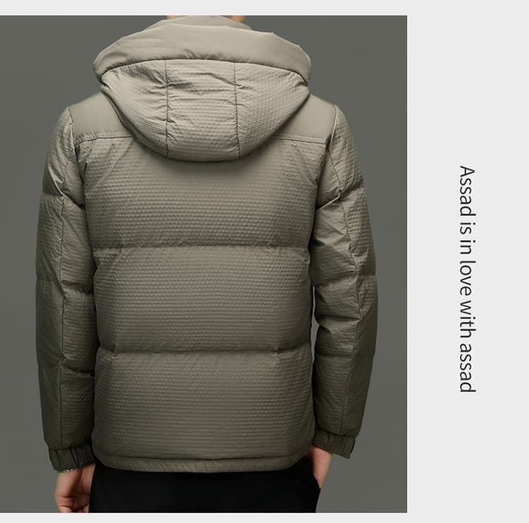 Winter White Duck Down Short Casual Hooded Jacket
