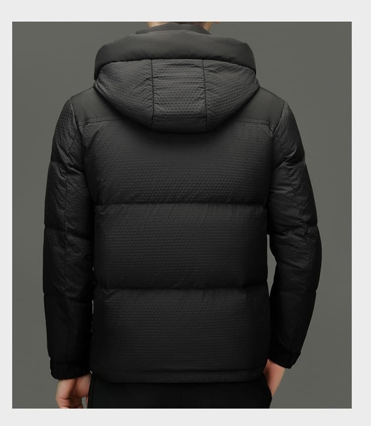 Winter White Duck Down Short Casual Hooded Jacket