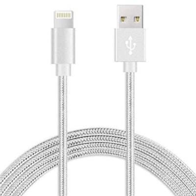 3.1A Fast Charging USB Cable — Silver iPhone-3m