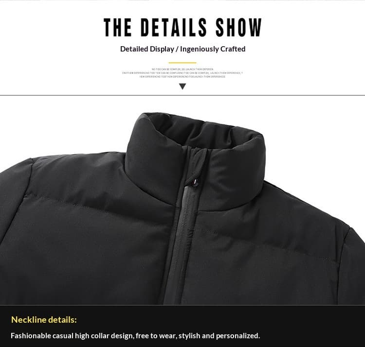 Thick, Warm, Simple Cotton-padded Jacket For Men