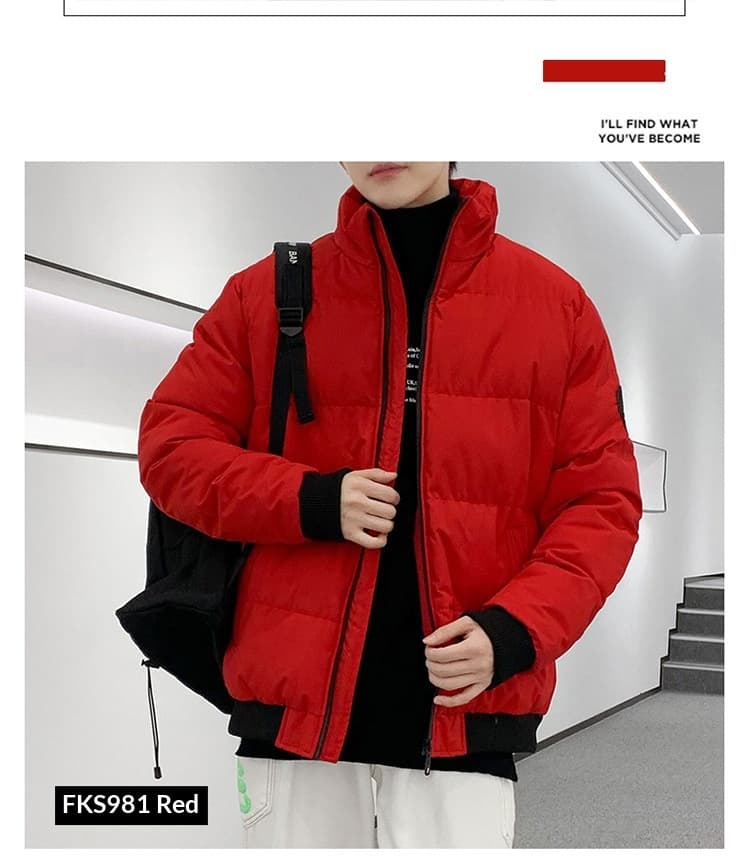 Thick, Warm, Simple Cotton-padded Jacket For Men