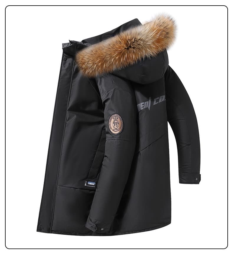 Men's Down Jacket Thickened Mid-length White Duck Down Coat
