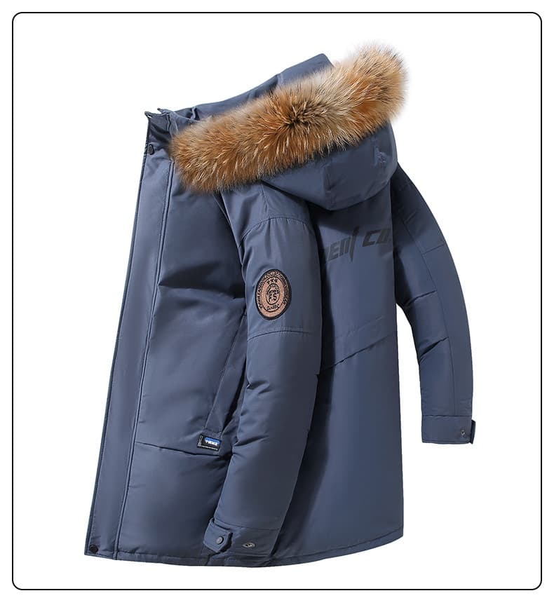 Men's Down Jacket Thickened Mid-length White Duck Down Coat