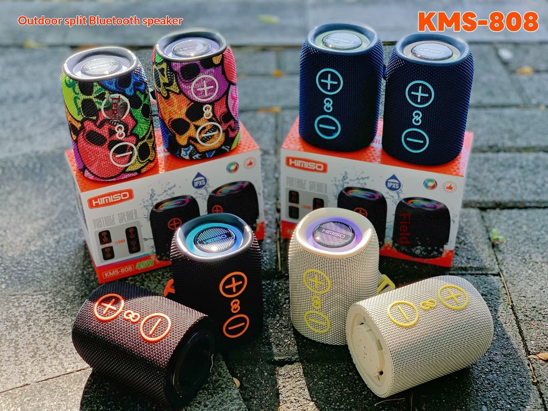 Two-in-one Split-unit Audio System Detachable Cylindrical Bluetooth Speaker With Dazzling Colorful Subwoofer