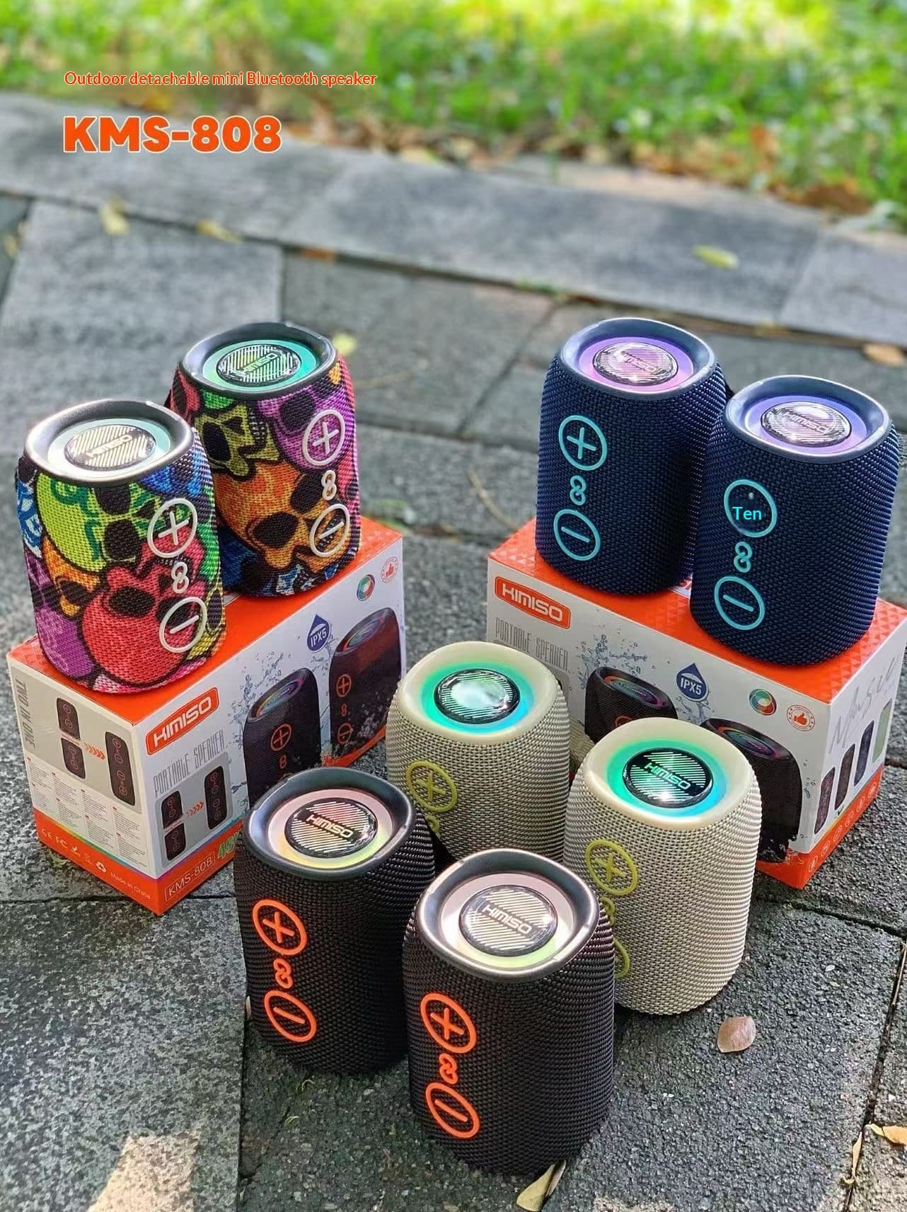 Two-in-one Split-unit Audio System Detachable Cylindrical Bluetooth Speaker With Dazzling Colorful Subwoofer