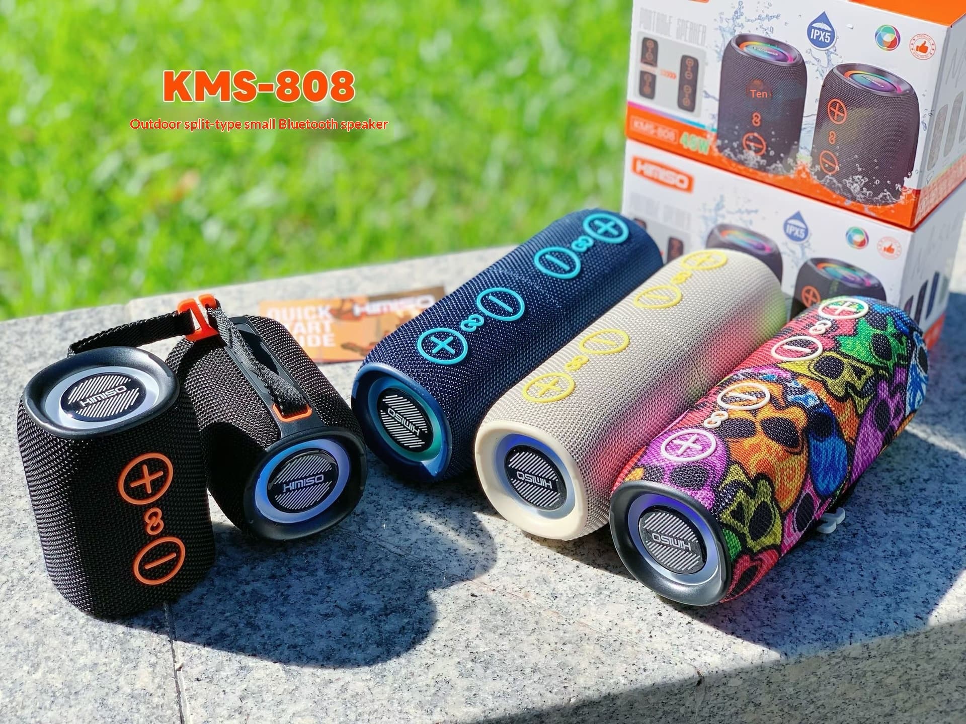 Two-in-one Split-unit Audio System Detachable Cylindrical Bluetooth Speaker With Dazzling Colorful Subwoofer