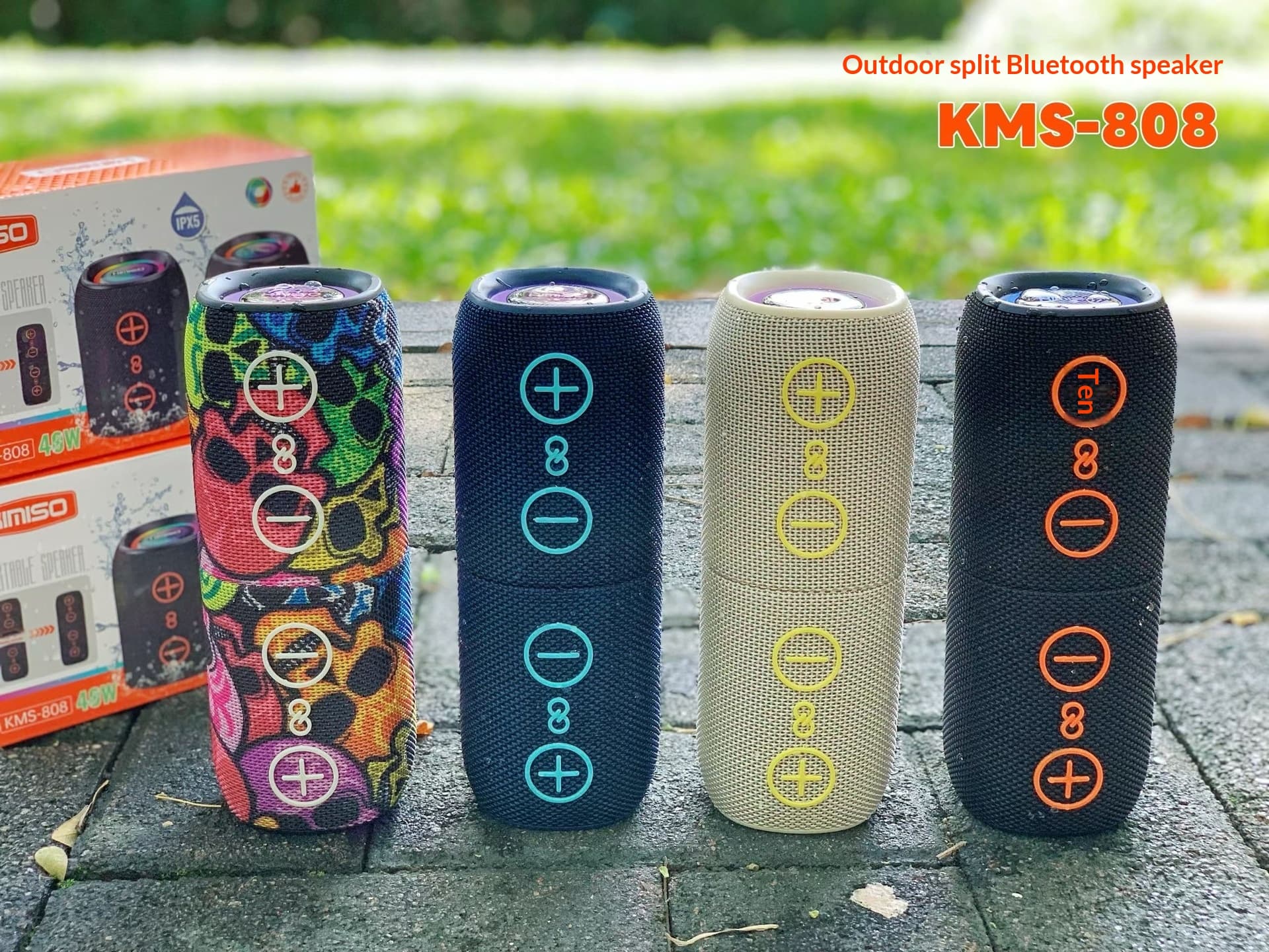 Two-in-one Split-unit Audio System Detachable Cylindrical Bluetooth Speaker With Dazzling Colorful Subwoofer