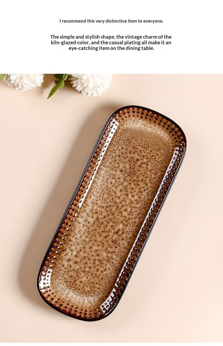Creative Vintage Rectangular Ceramic Serving Tray