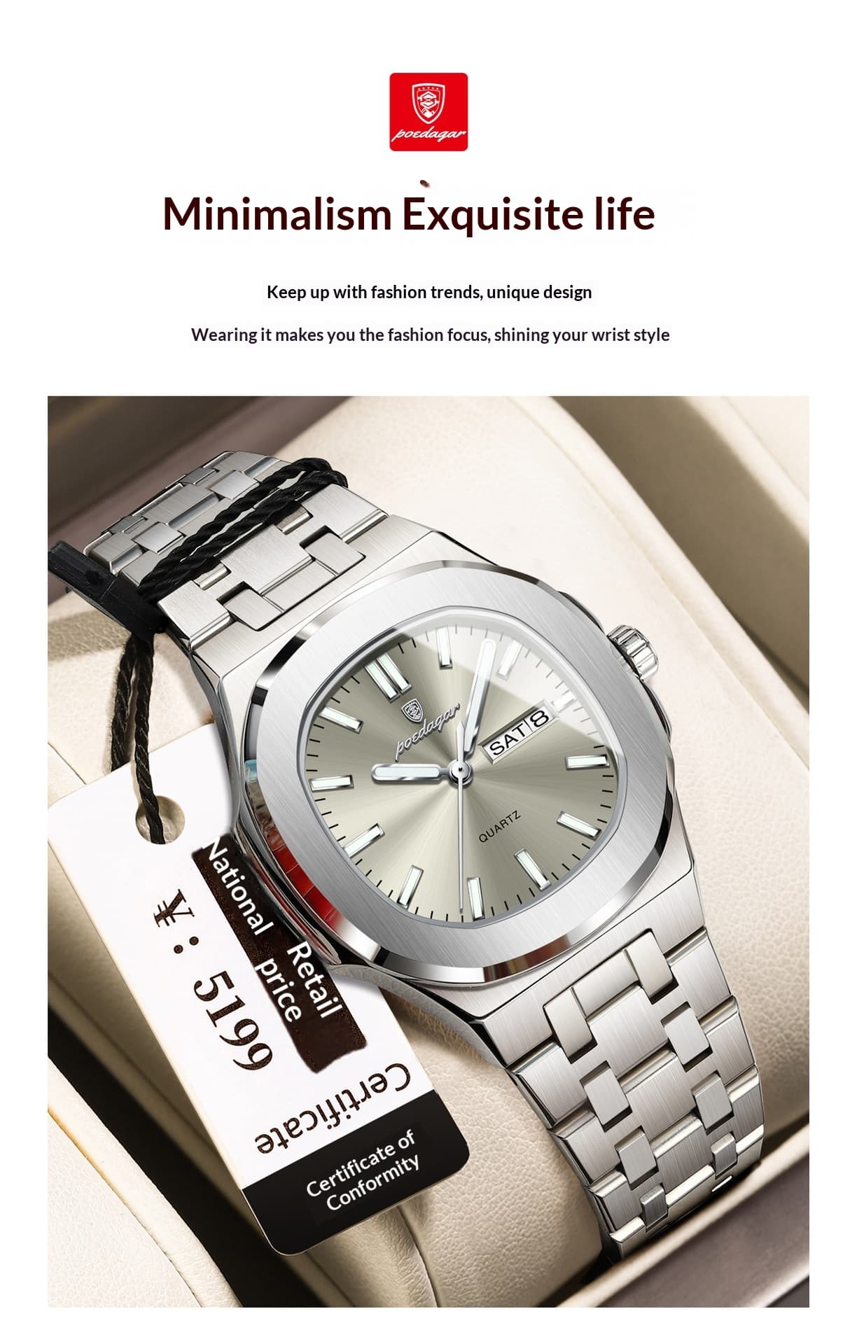 Ultra-thin Watch With Waterproof And Luminous Features