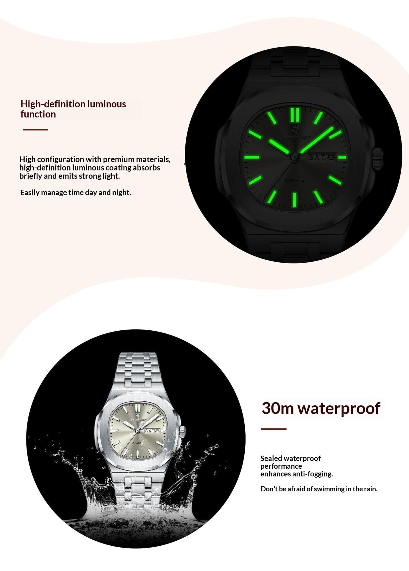 Ultra-thin Watch With Waterproof And Luminous Features