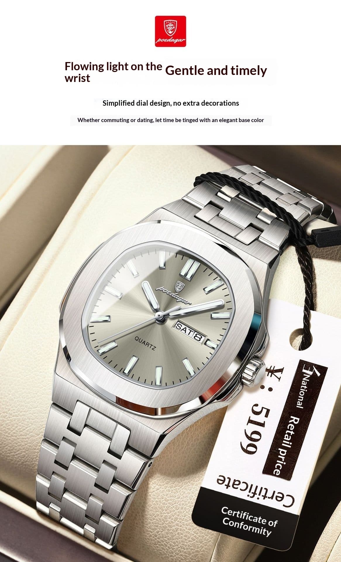Ultra-thin Watch With Waterproof And Luminous Features
