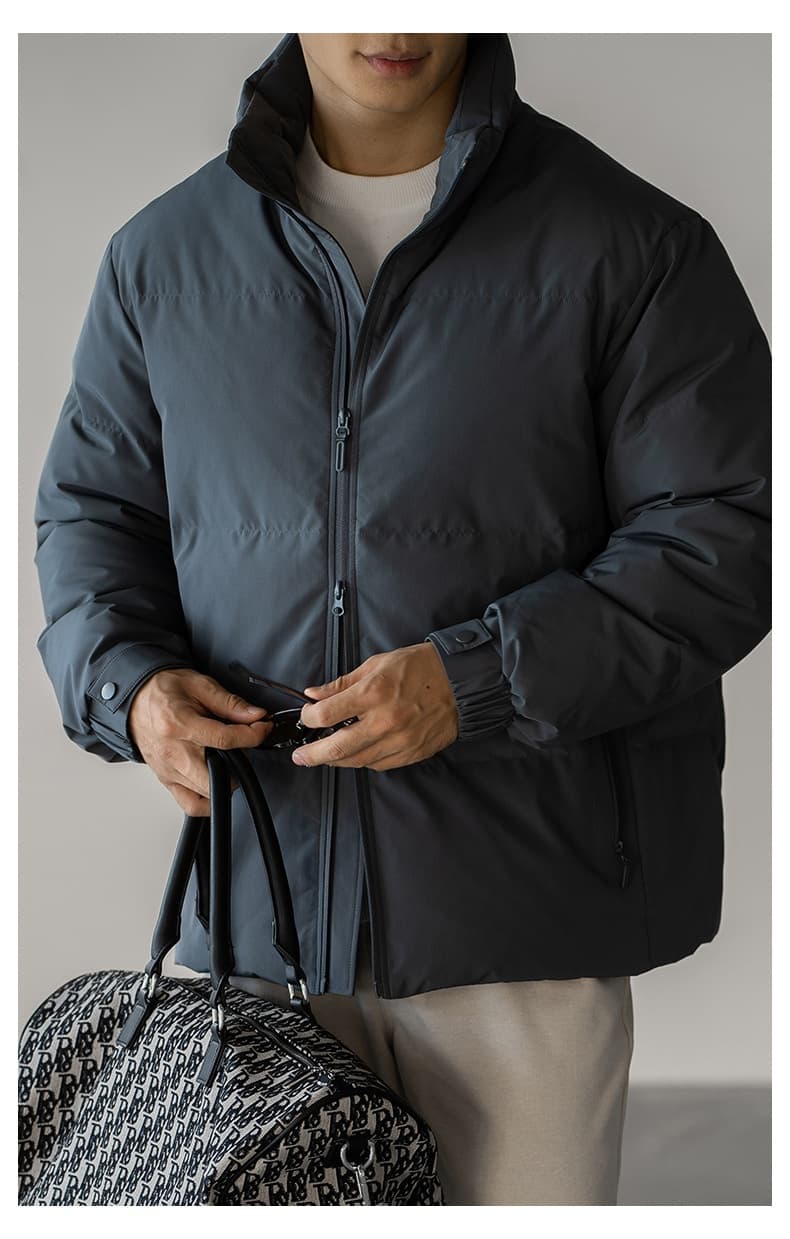 Mens Short Insulated Down Jacket Thickened Casual Outerwear