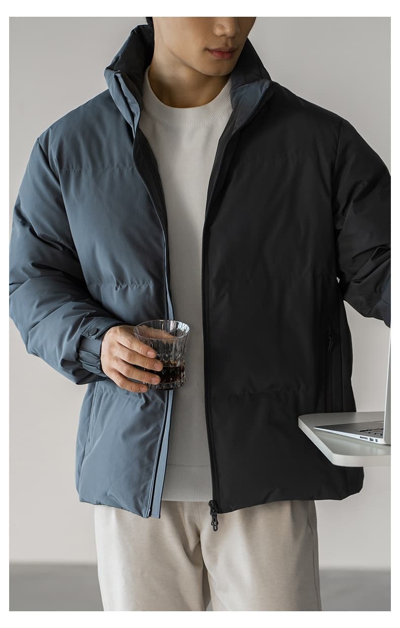 Mens Short Insulated Down Jacket Thickened Casual Outerwear