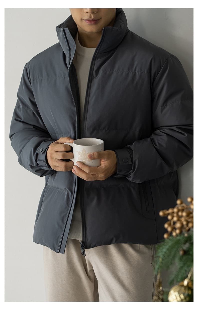 Mens Short Insulated Down Jacket Thickened Casual Outerwear