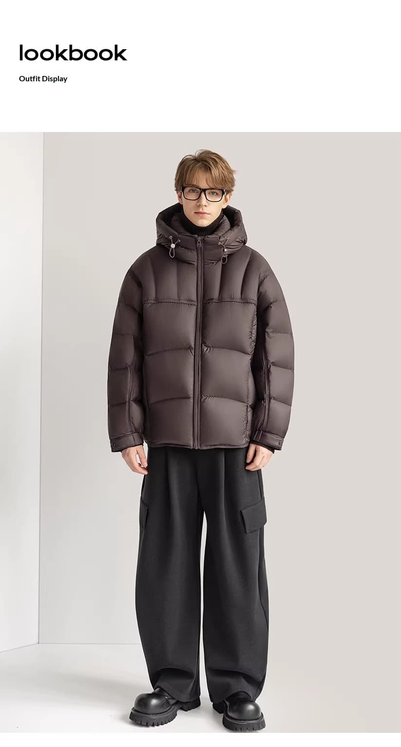 White Duck Down Stylish Thick Hooded Down Jacket