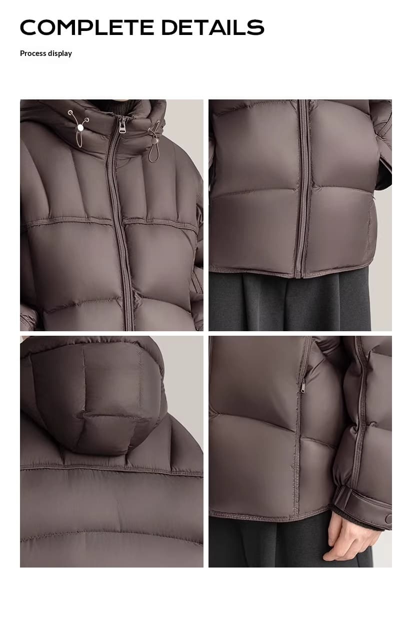 White Duck Down Stylish Thick Hooded Down Jacket