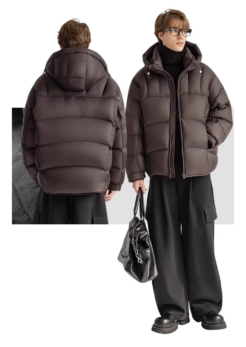 White Duck Down Stylish Thick Hooded Down Jacket