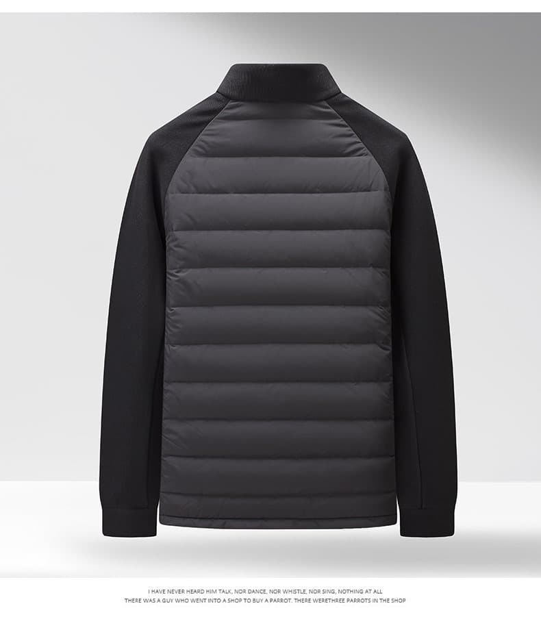 Mens Stand-Up Collar Patchwork Lightweight & Warm Down Jacket