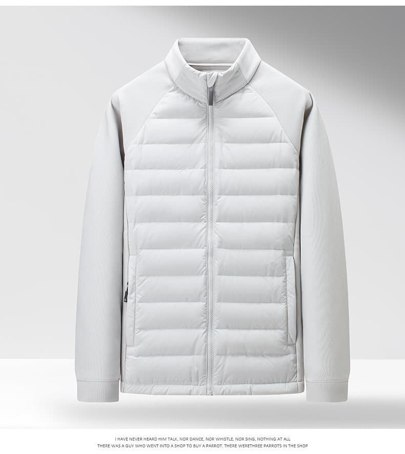 Mens Stand-Up Collar Patchwork Lightweight & Warm Down Jacket