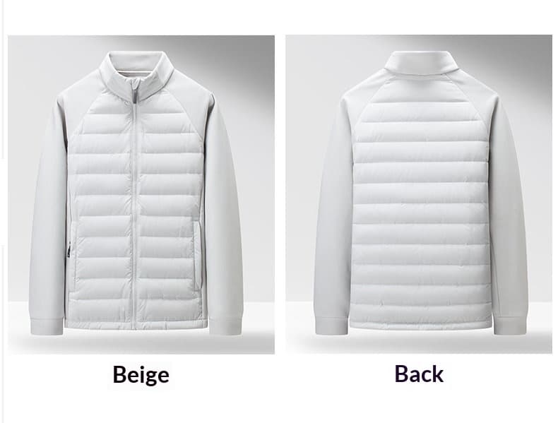 Mens Stand-Up Collar Patchwork Lightweight & Warm Down Jacket