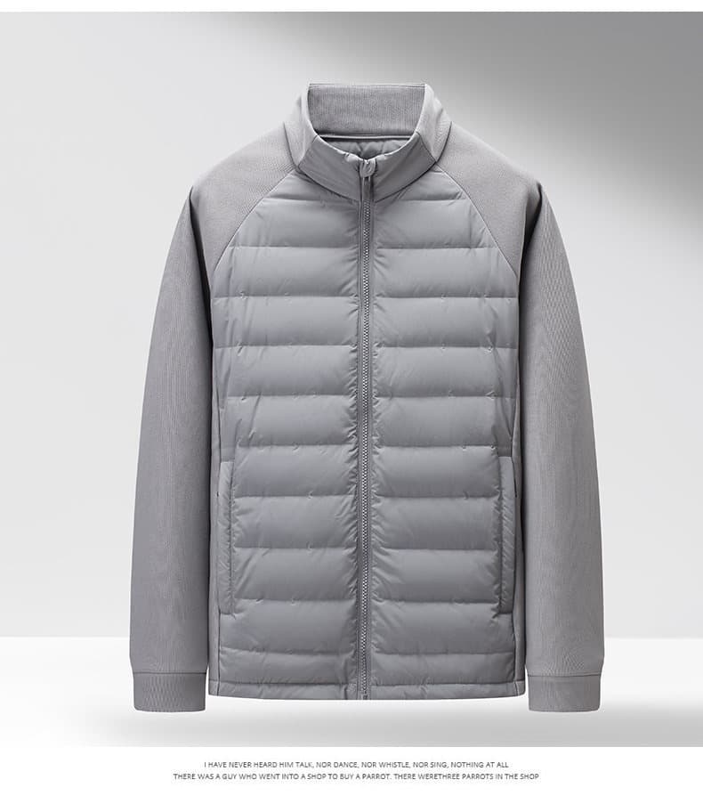 Mens Stand-Up Collar Patchwork Lightweight & Warm Down Jacket