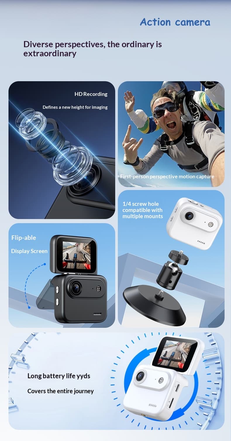 4K HD Action Camera With Chest Mount For Stable Footage While Cycling