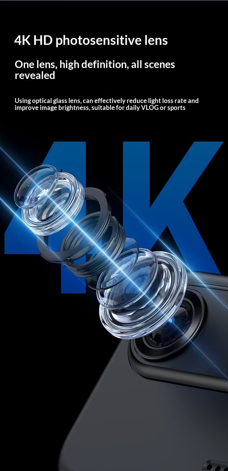 4K HD Action Camera With Chest Mount For Stable Footage While Cycling