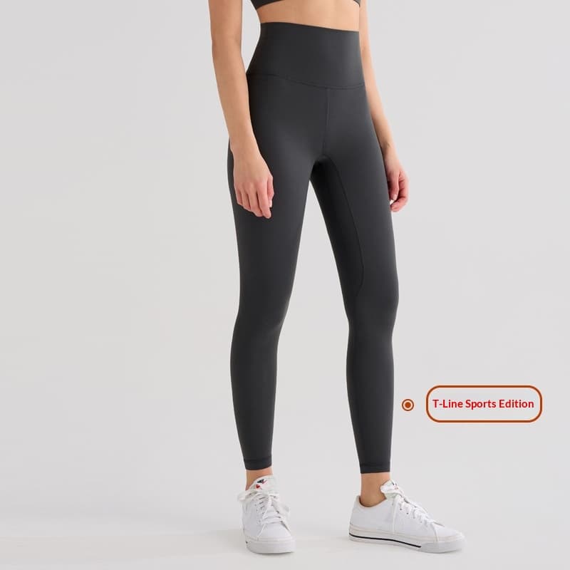 Womens High-Waist Butt-Lifting Fleece-Lined Nude-Feel Sports Tight Yoga Pants — Graphite Gray-S