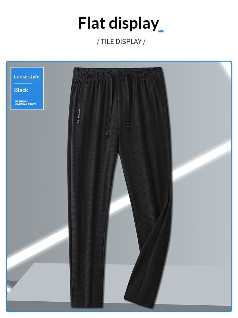 Women's Casual Solid-Colored Ice Silk Sports Trousers